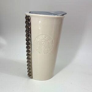 Starbucks Ivory Tumbler with Metallic Studs